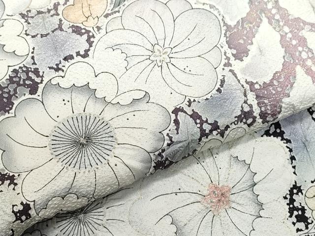 平和屋着物●豪華振袖　辻が花　暈し染め　銀通し地　正絹　逸品　CAAZ0866vf