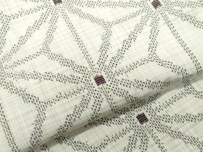 平和屋着物●上質な紬　麻の葉文様　正絹　逸品　CAAZ0871vf
