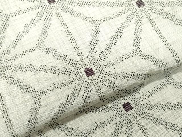 平和屋着物●上質な紬　麻の葉文様　正絹　逸品　CAAZ0871vf