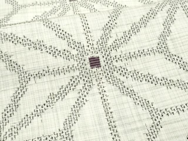 平和屋着物●上質な紬　麻の葉文様　正絹　逸品　CAAZ0871vf