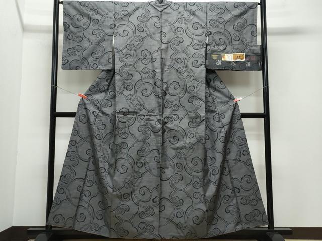 平和屋着物●本場大島紬 9マルキ 唐草文 証紙付き 正絹 逸品 CAAZ0877vf