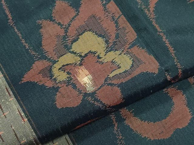 平和屋着物●上質な紬　更紗花唐草文　正絹　逸品　CAAZ0880vf