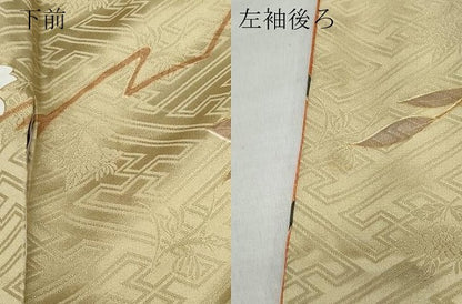 平和屋着物●豪華振袖　駒刺繍　扇面花丸文　金彩　正絹　逸品　CAAZ0901vf