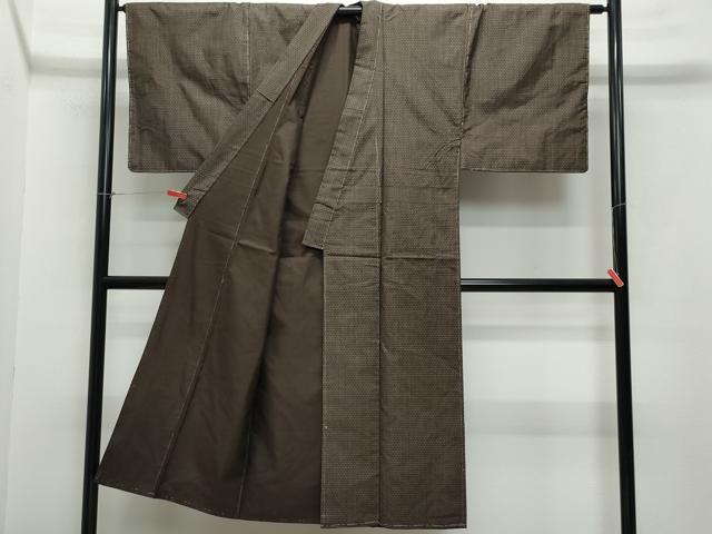 平和屋着物●男性　紬　アンサンブル　霞文　正絹　逸品　CAAZ0917vf