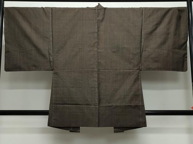 平和屋着物●男性　紬　アンサンブル　霞文　正絹　逸品　CAAZ0917vf
