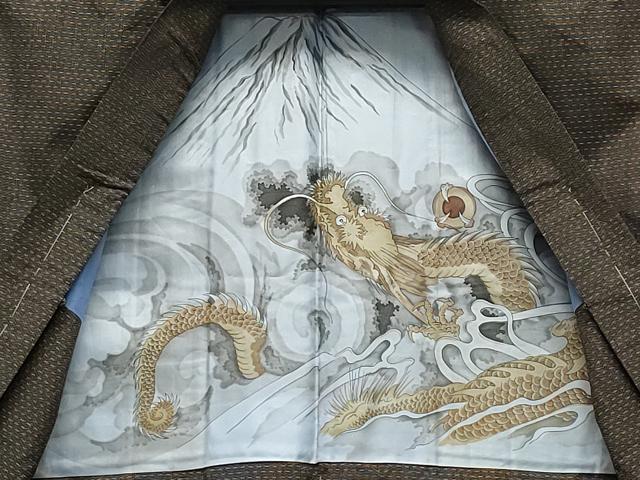 平和屋着物●男性　紬　アンサンブル　霞文　正絹　逸品　CAAZ0917vf