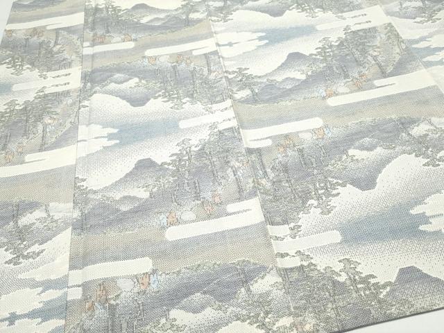 平和屋着物●上質な紬 人物草木文 正絹 逸品 CAAZ0925vf