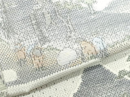 平和屋着物●上質な紬 人物草木文 正絹 逸品 CAAZ0925vf