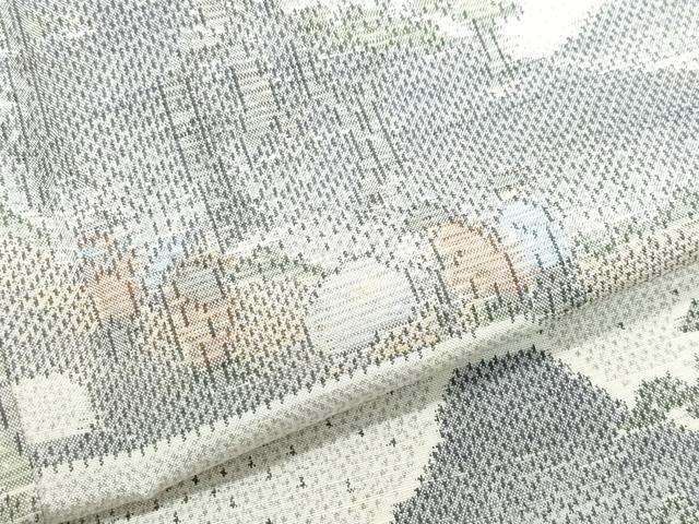 平和屋着物●上質な紬 人物草木文 正絹 逸品 CAAZ0925vf