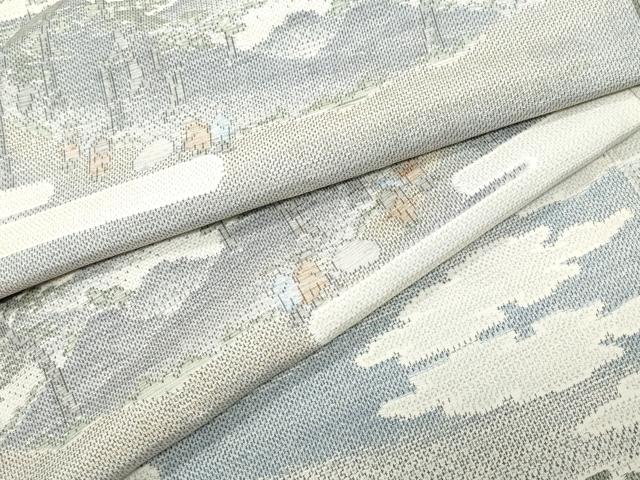 平和屋着物●上質な紬 人物草木文 正絹 逸品 CAAZ0925vf