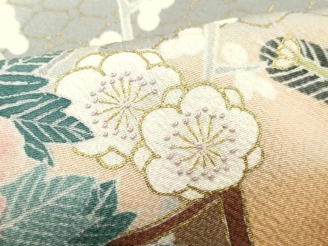 平和屋着物●豪華色留袖　刺繍　扇面鳳凰草花文　金彩　正絹　逸品　未使用　CAAZ0927vf