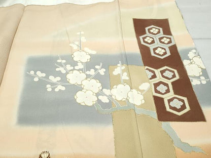 平和屋着物●豪華色留袖　刺繍　扇面鳳凰草花文　金彩　正絹　逸品　未使用　CAAZ0927vf