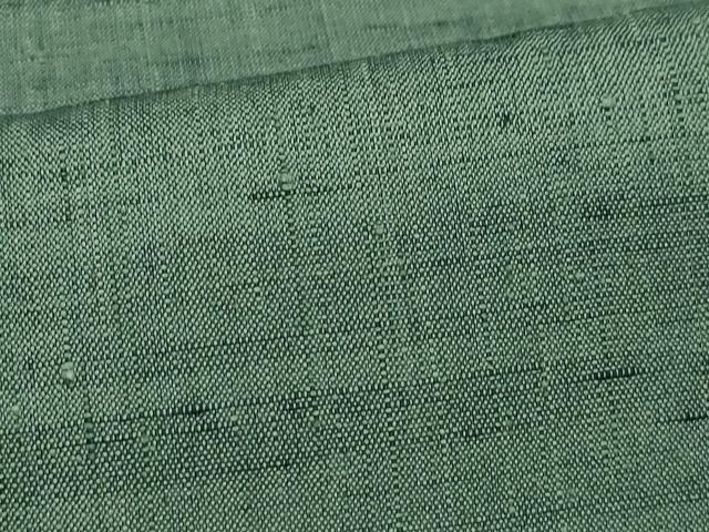 平和屋着物●結城紬 色無地 柳煤竹色 正絹 逸品 CAAZ0933vf