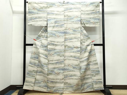 平和屋着物●上質な紬　遠山文　正絹　逸品　CAAZ0934vf