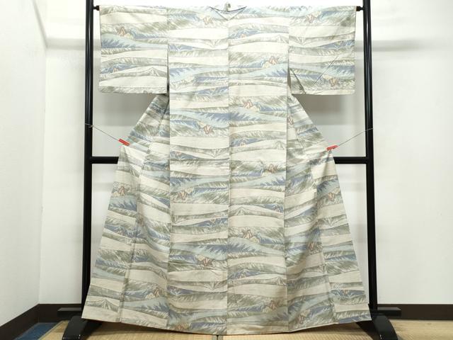 平和屋着物●上質な紬　遠山文　正絹　逸品　CAAZ0934vf