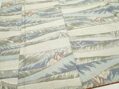 平和屋着物●上質な紬　遠山文　正絹　逸品　CAAZ0934vf
