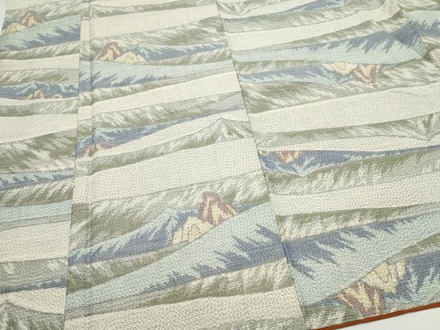 平和屋着物●上質な紬　遠山文　正絹　逸品　CAAZ0934vf
