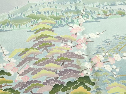 平和屋着物●十日町友禅作家　阿部佳雪 　色留袖　松梅楓文　暈し染め　正絹　逸品　CAAZ0943vf