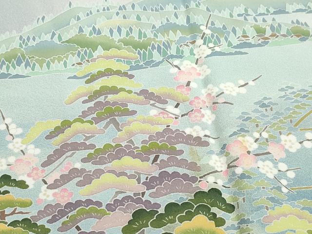 平和屋着物●十日町友禅作家　阿部佳雪 　色留袖　松梅楓文　暈し染め　正絹　逸品　CAAZ0943vf