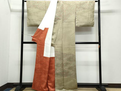 平和屋着物●訪問着　楓舞花文籠目文　正絹　逸品　CAAZ0944vf