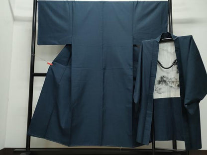 平和屋着物●男性　紬　アンサンブル　吉祥文　正絹　逸品　CAAZ0954vf