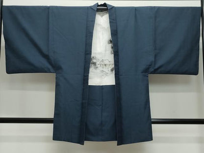平和屋着物●男性　紬　アンサンブル　吉祥文　正絹　逸品　CAAZ0954vf