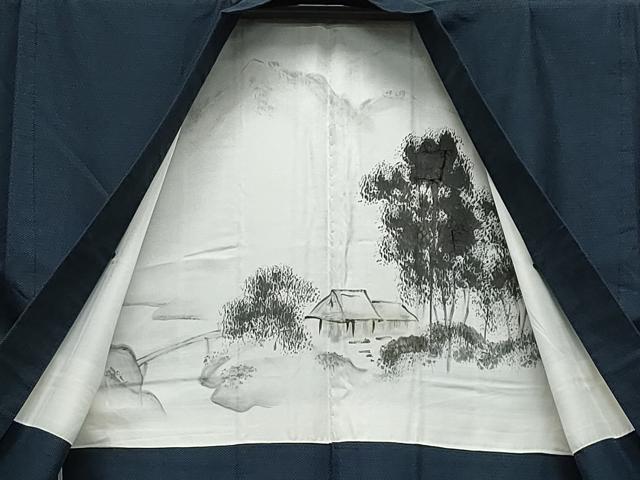 平和屋着物●男性　紬　アンサンブル　吉祥文　正絹　逸品　CAAZ0954vf