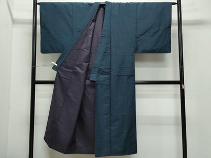 平和屋着物●男性　髭紬　アンサンブル　霞文　正絹　逸品　CAAZ0955vf