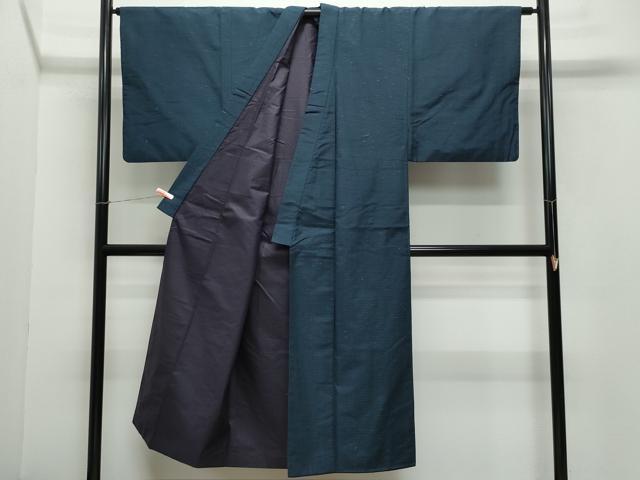 平和屋着物●男性　髭紬　アンサンブル　霞文　正絹　逸品　CAAZ0955vf