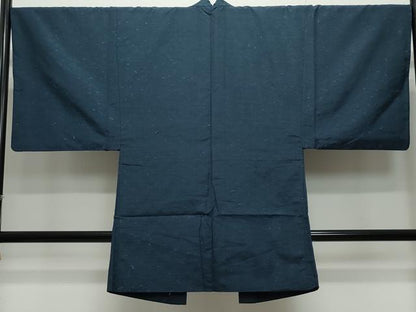 平和屋着物●男性　髭紬　アンサンブル　霞文　正絹　逸品　CAAZ0955vf