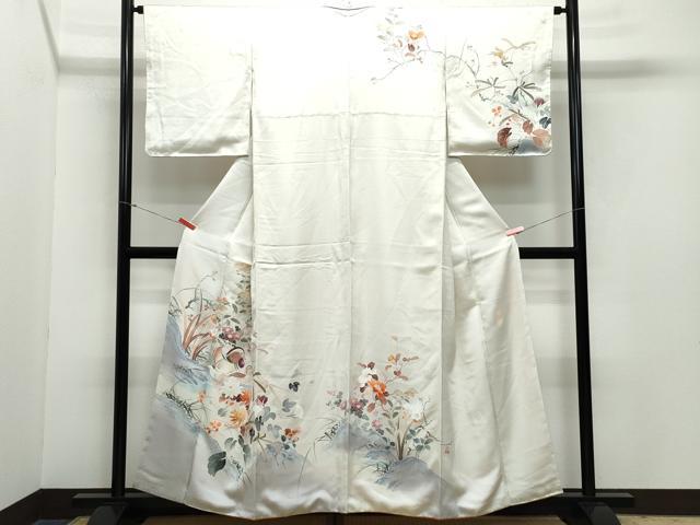 平和屋着物●訪問着 鴛鴦草花文 正絹 逸品 CAAZ0962vf