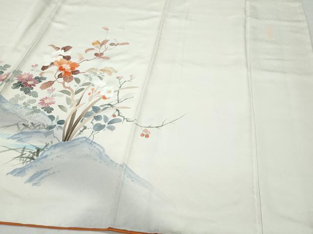平和屋着物●訪問着 鴛鴦草花文 正絹 逸品 CAAZ0962vf