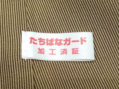 平和屋着物●江戸小紋　万筋　媚茶色×枯色　正絹　逸品　CAAZ0965vf