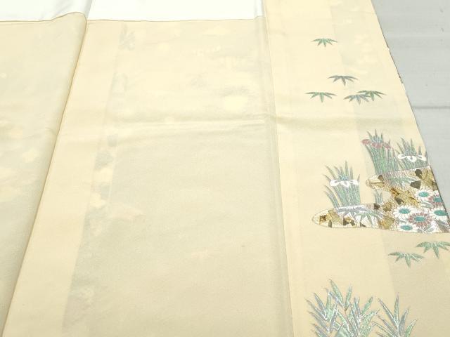 平和屋着物●訪問着 刺繍 風景草花文 金銀彩 正絹 逸品 CAAZ0975vf
