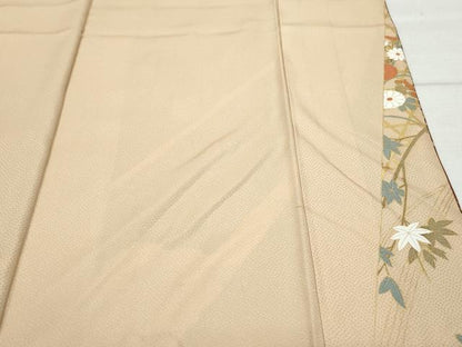 平和屋着物●訪問着 駒刺繍 熨斗草花文 金彩 正絹 逸品 CAAZ0978vf