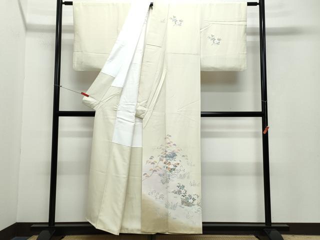 平和屋着物●訪問着　風景草花文　正絹　逸品　CAAZ0983vf