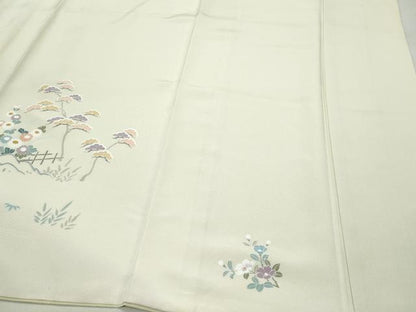 平和屋着物●訪問着　風景草花文　正絹　逸品　CAAZ0983vf