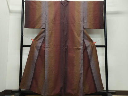 平和屋着物●上質な紬　霞文　正絹　逸品　CAAZ0984vf