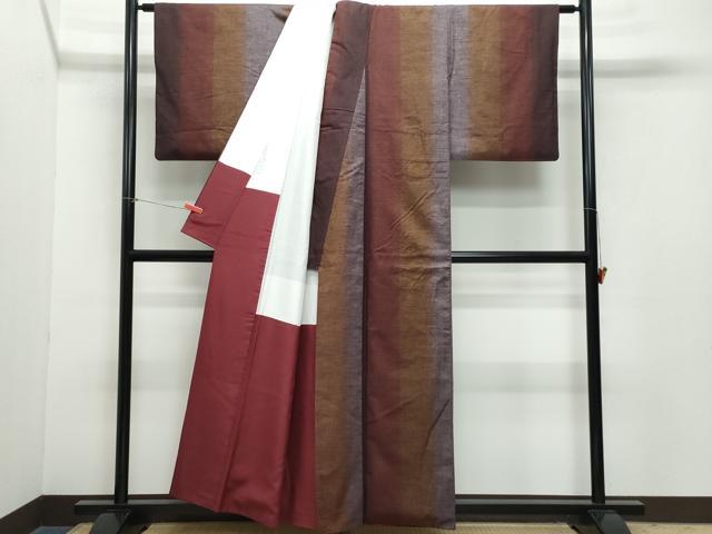 平和屋着物●上質な紬　霞文　正絹　逸品　CAAZ0984vf