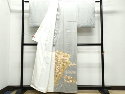 平和屋着物●豪華色留袖 駒刺繍 花筏文 金彩 正絹 逸品 CAAZ0992vf
