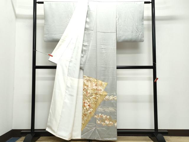 平和屋着物●豪華色留袖 駒刺繍 花筏文 金彩 正絹 逸品 CAAZ0992vf