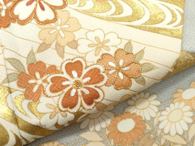 平和屋着物●豪華色留袖 駒刺繍 花筏文 金彩 正絹 逸品 CAAZ0992vf