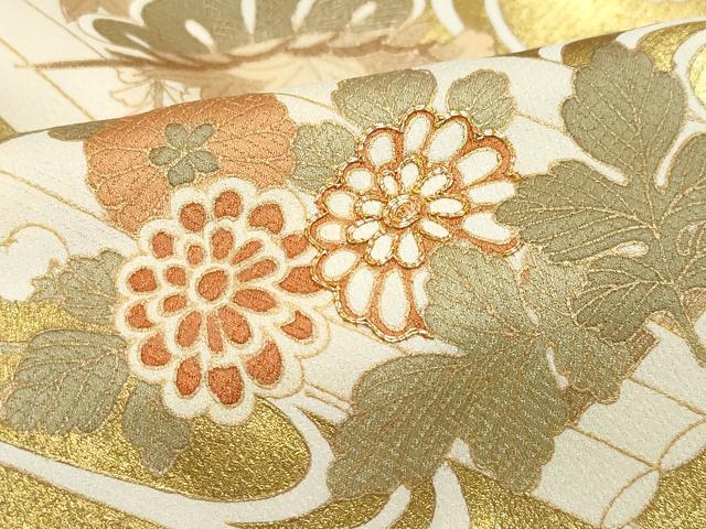平和屋着物●豪華色留袖 駒刺繍 花筏文 金彩 正絹 逸品 CAAZ0992vf