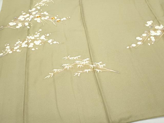 平和屋着物●訪問着　駒刺繍　枝花笹文　金彩　正絹　逸品　CAAZ0994vf