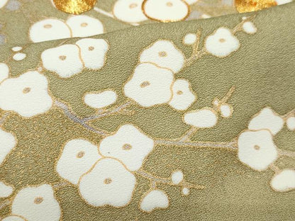 平和屋着物●訪問着　駒刺繍　枝花笹文　金彩　正絹　逸品　CAAZ0994vf