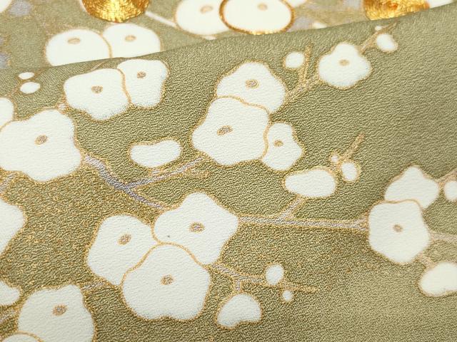 平和屋着物●訪問着　駒刺繍　枝花笹文　金彩　正絹　逸品　CAAZ0994vf