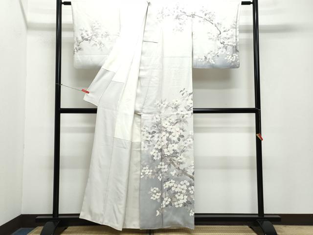 平和屋着物●訪問着 枝花文 銀彩 正絹 逸品 CAAZ0999vf