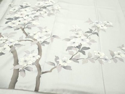 平和屋着物●訪問着 枝花文 銀彩 正絹 逸品 CAAZ0999vf