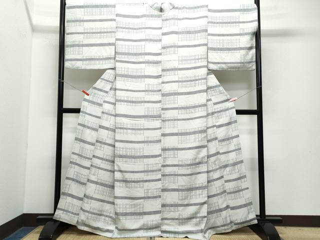 平和屋着物●上質な小紋　吉祥横段文　正絹　逸品　CAAZ1000vf