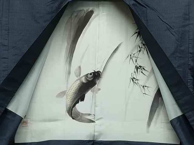 平和屋着物●男性　本場大島紬　アンサンブル　80亀甲　総詰め　正絹　逸品　CAAZ1007vf